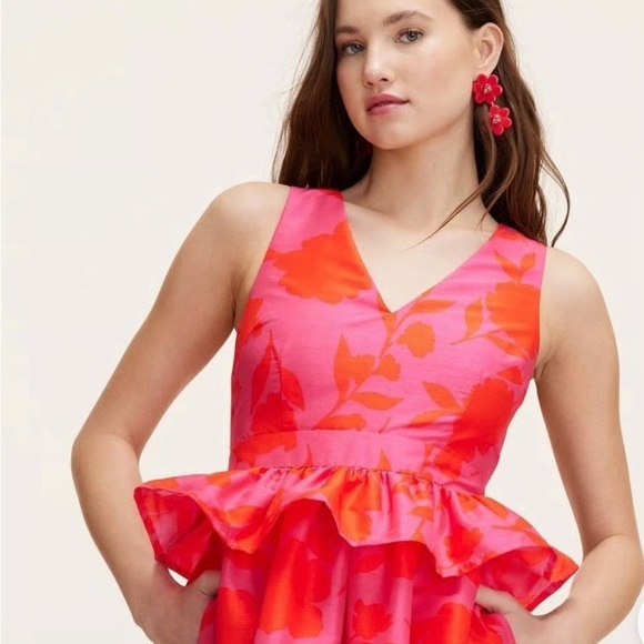 Kate Spade Vibrant Pink Floral Midi Dress - Picture 4 of 4